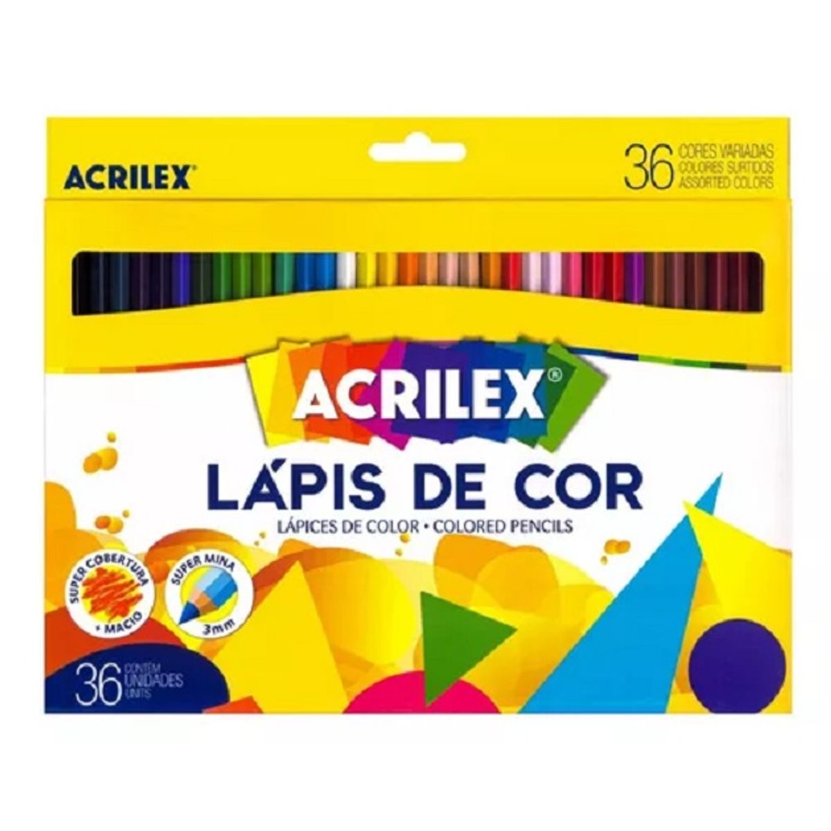 GENERICO - Acrilex Lapices De Colores - 36 Colores - Super Mina 3mm
