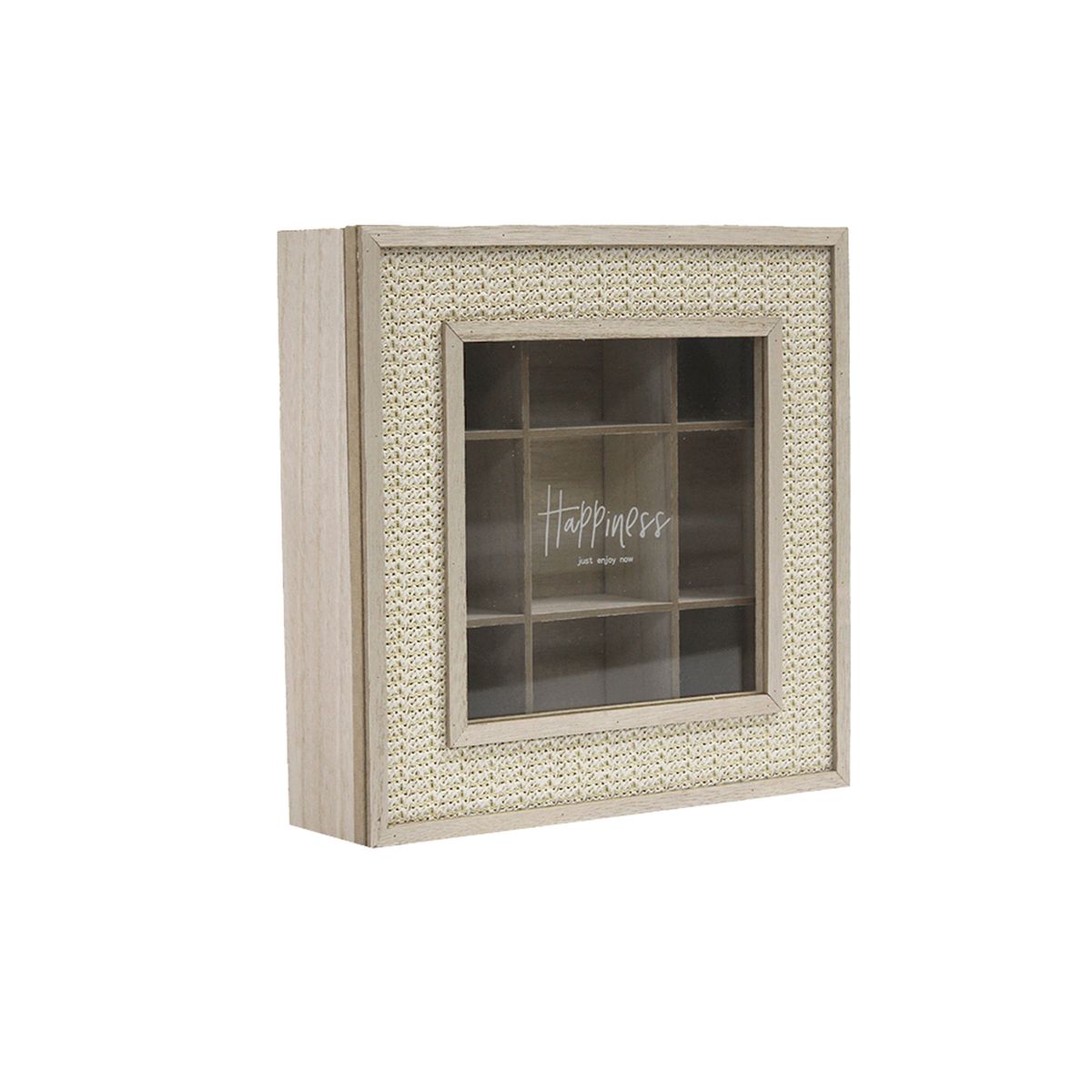 GENERICO - Caja De Té 9 Divisiones Tapa Con Diseño Decorativa Decohogar - Cafe