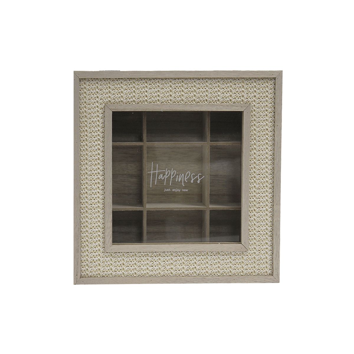 GENERICO - Caja De Té 9 Divisiones Tapa Con Diseño Decorativa Decohogar - Cafe