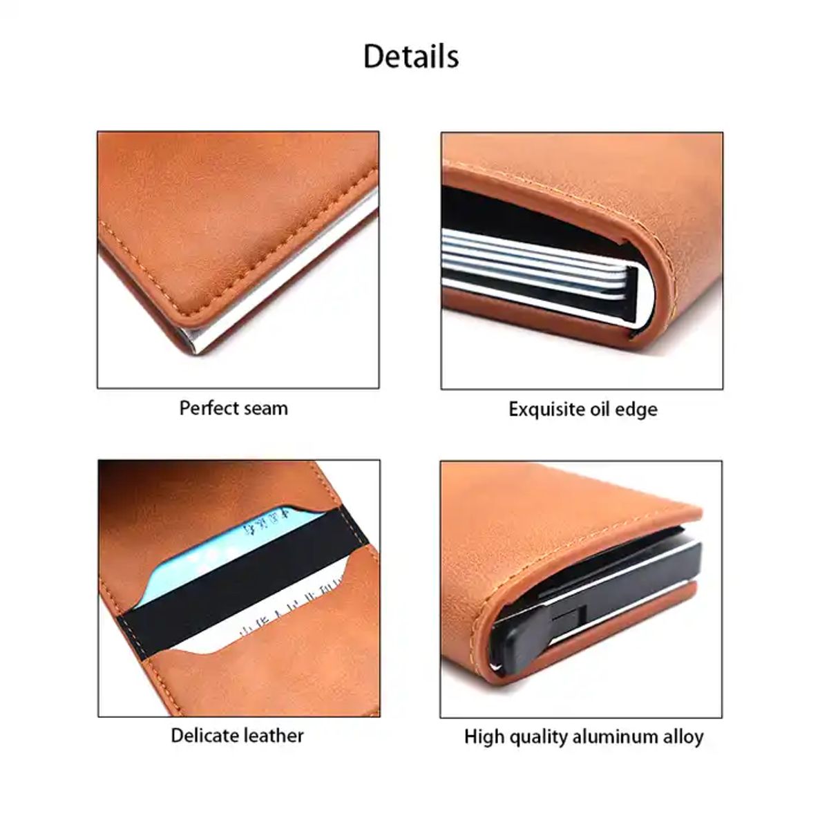 GENERICO - Billetera Compacta AntiClonación Robo Tarjetero Cuero Negro