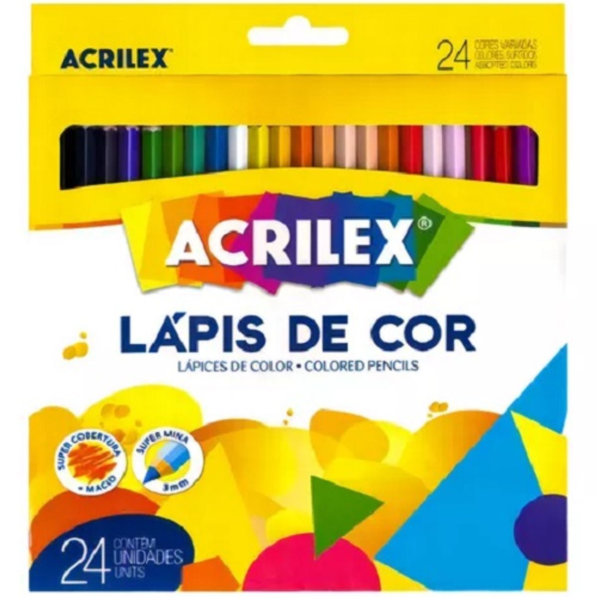 GENERICO - Acrilex Lapices De Colores - 24 Colores - Super Mina 3mm