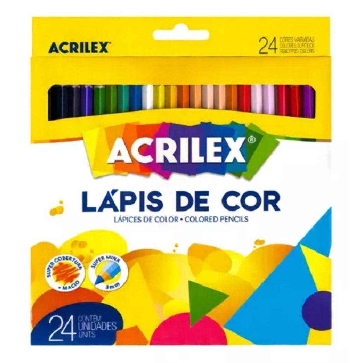 GENERICO - Acrilex Lapices De Colores - 24 Colores - Super Mina 3mm