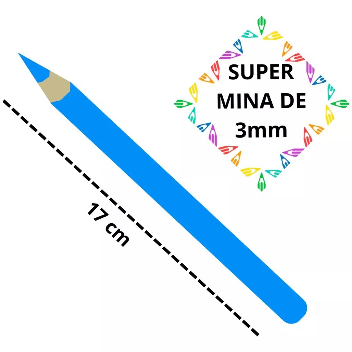 GENERICO - Acrilex Lapices De Colores - 24 Colores - Super Mina 3mm