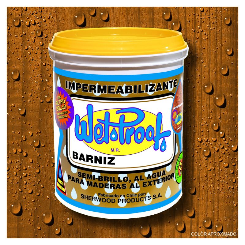 WETPROOF - BARNIZ PARA MADERA IMPERMEABILIZANTE WET PROOF® SIENA 1 GALON