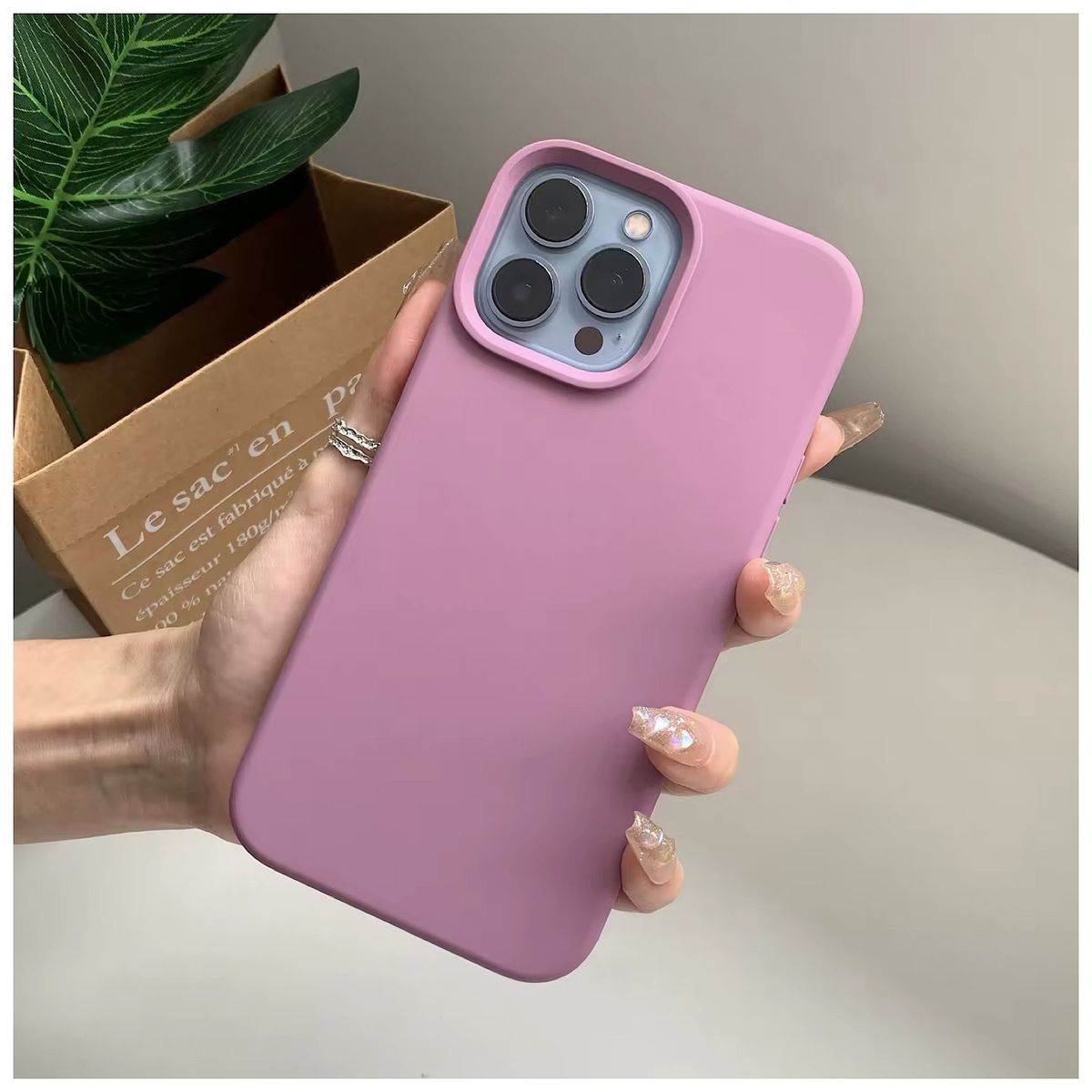 GENERICO - Carcasa De Silicona Para iPhone 14 Pro-Purpura Claro