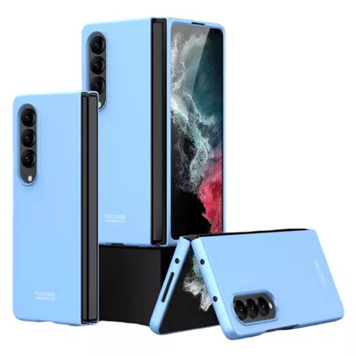 GKK - Carcasa Plegable Para Samsung Z Fold 4 - Azul Cielo