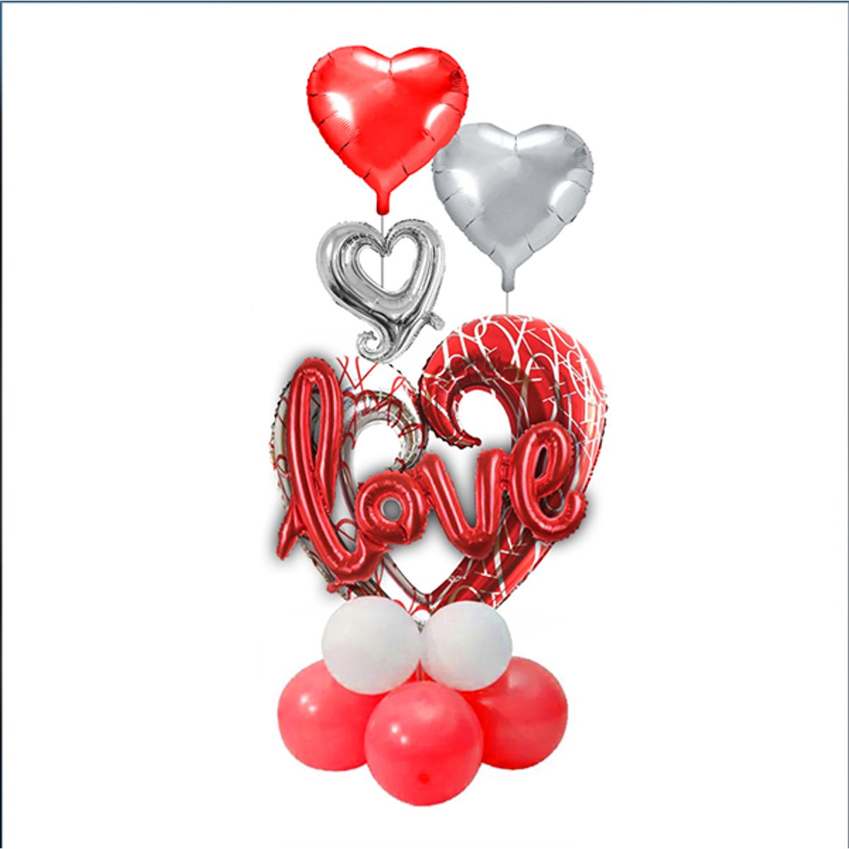 GENERICO - SET GLOBO METALICO LOVE X 1 SET