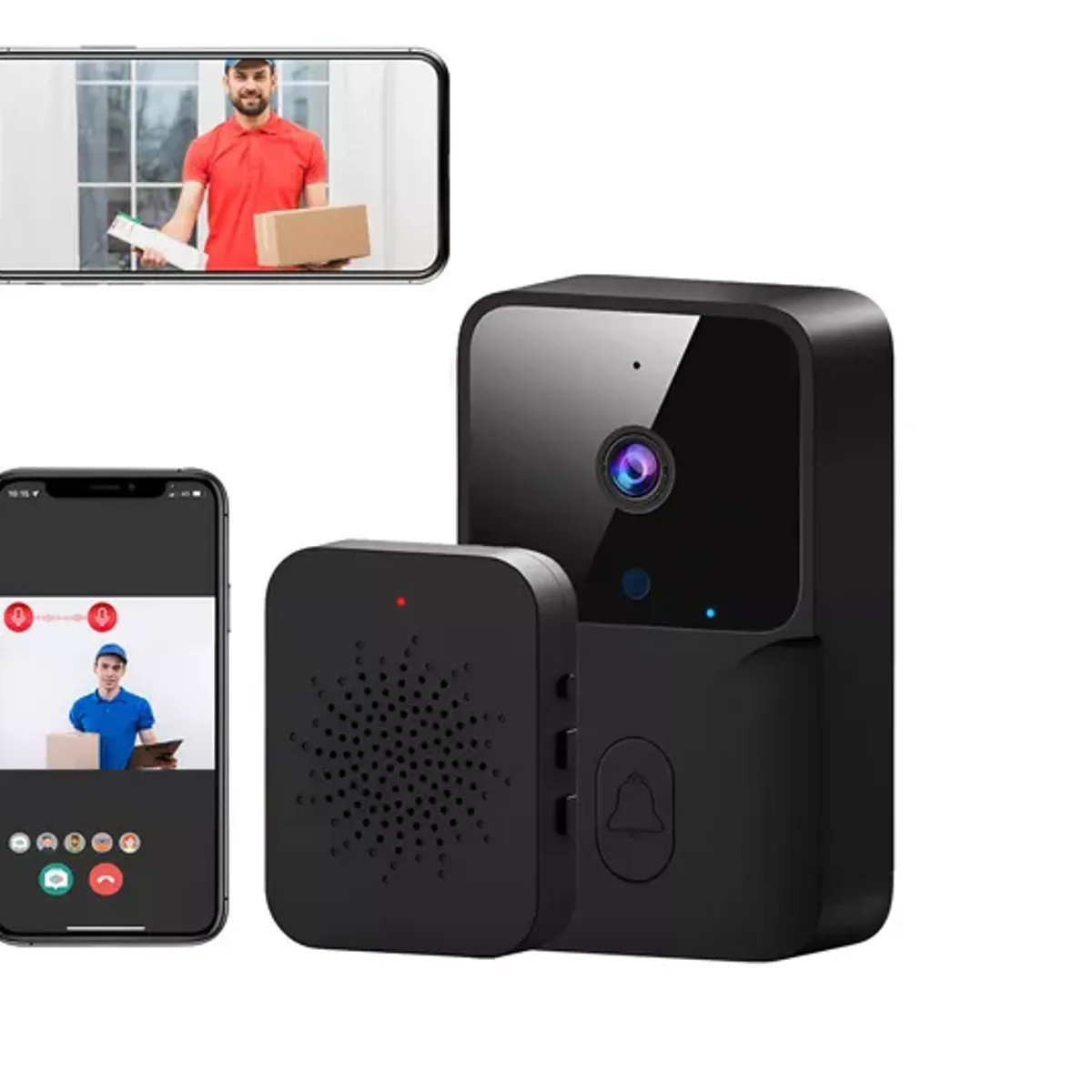 GENERICO - Timbre Inalámbrico Exterior Wifi Cámara 1080p Casa Seguridad