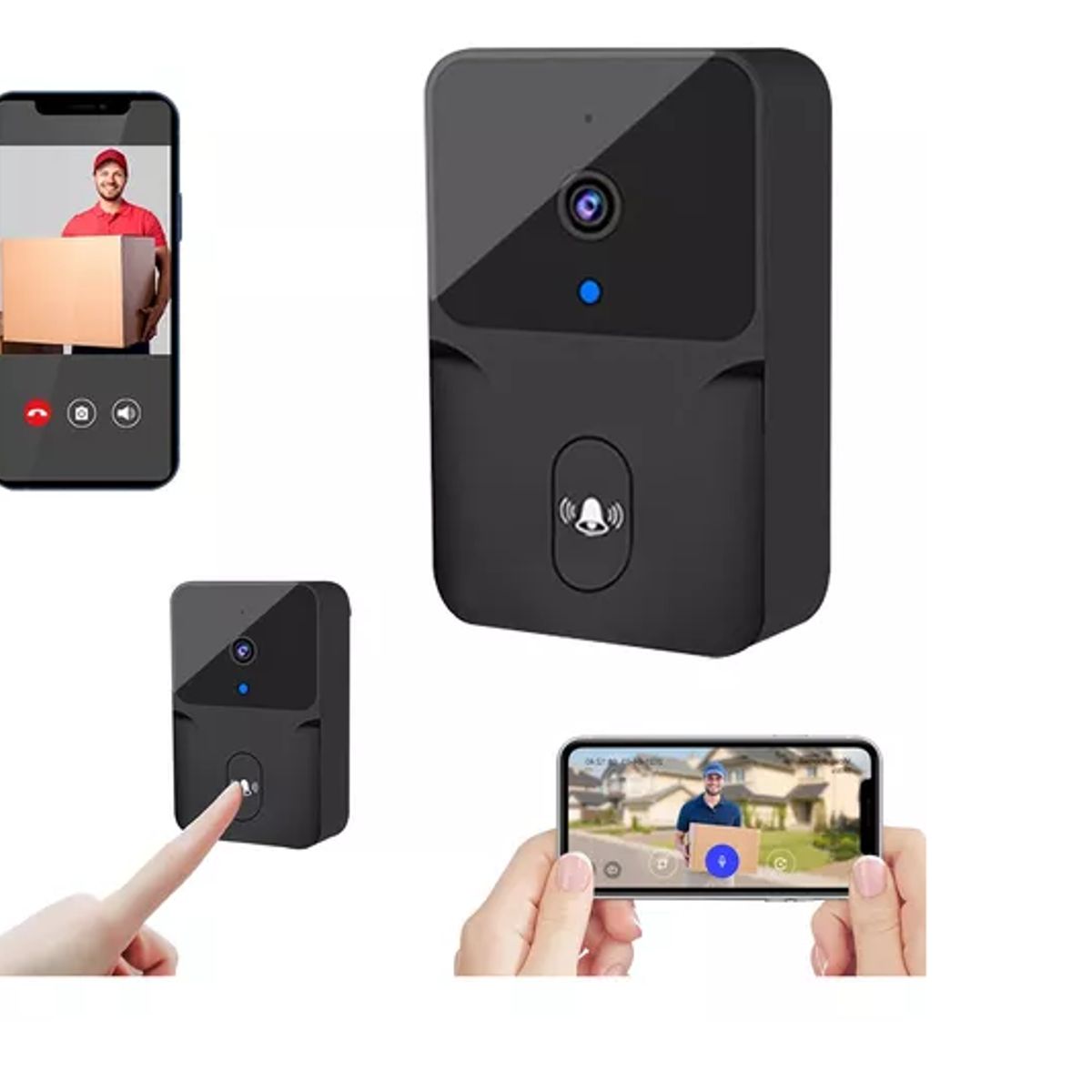 GENERICO - Timbre Inalámbrico Exterior Wifi Cámara 1080p Casa Seguridad