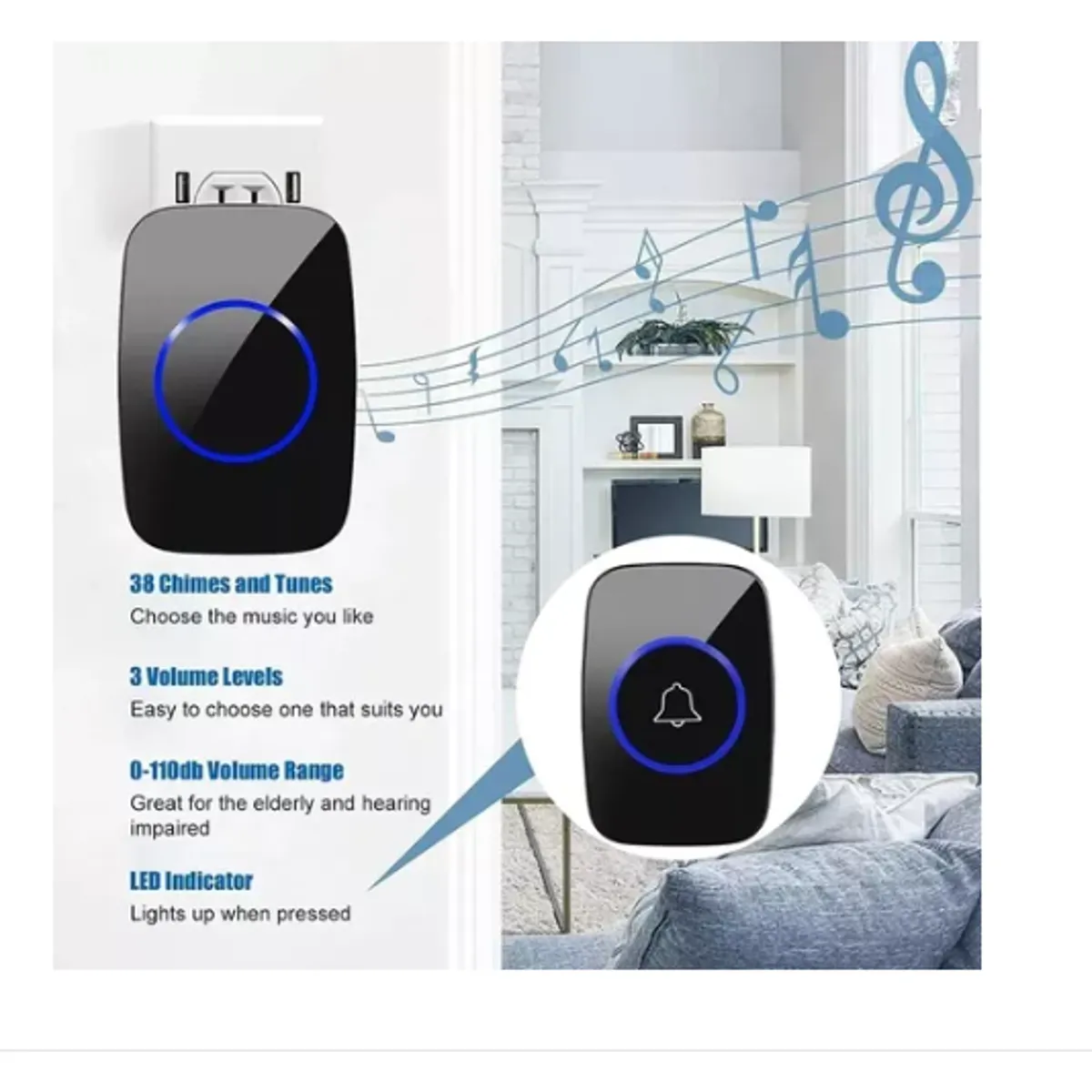 GENERICO - Timbre Inalámbrico Portátil Para Exteriores