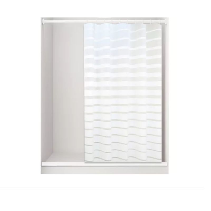 GENERICO - Cortina De Baño Rayada 180 X 180 Cm Con Accesorios