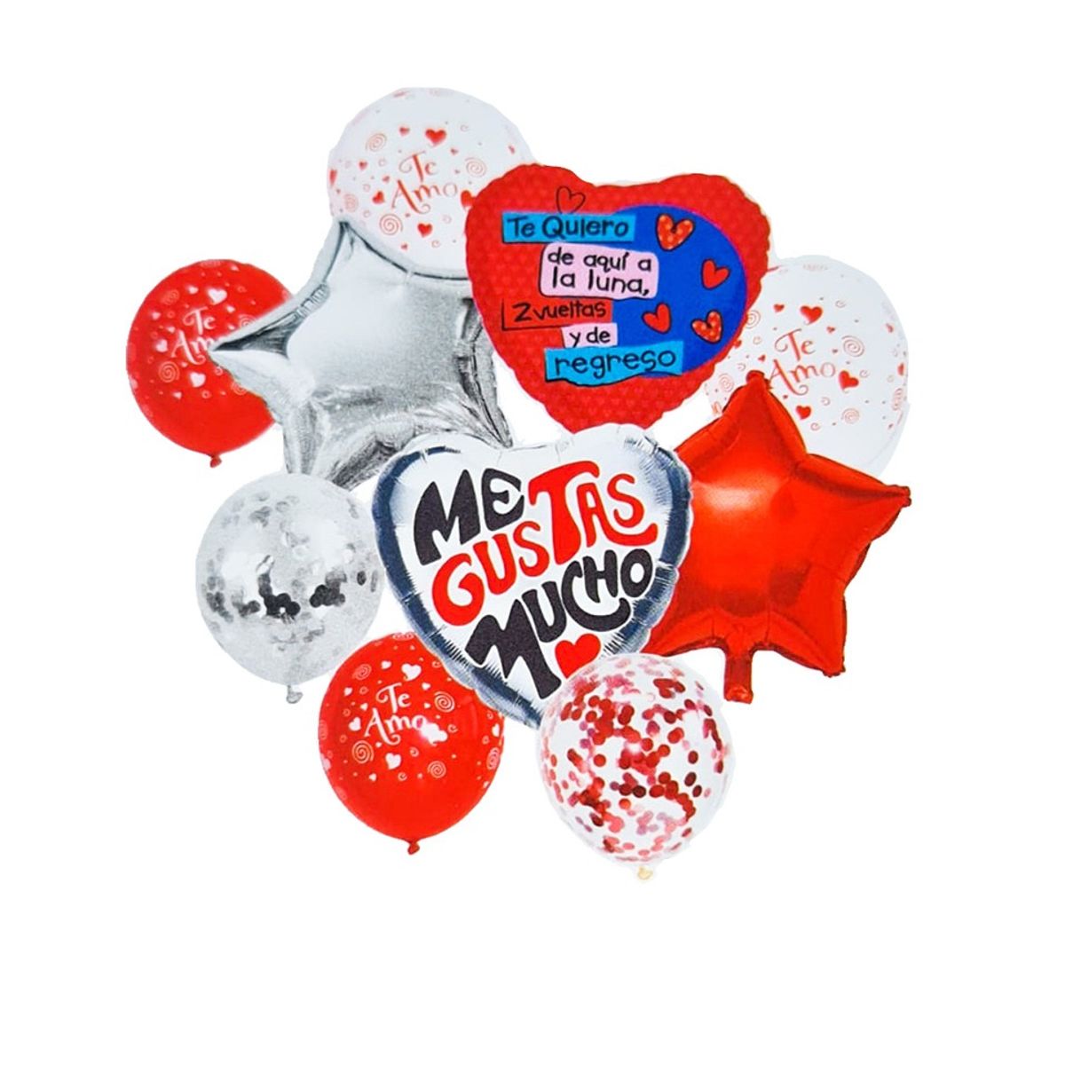 GENERICO - SET GLOBO METALICO ME GUSTAS MUCHO X1 SET