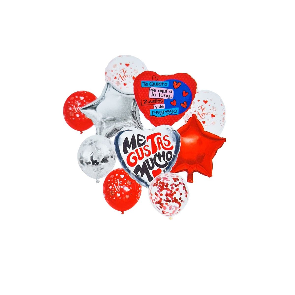 GENERICO - SET GLOBO METALICO ME GUSTAS MUCHO X1 SET