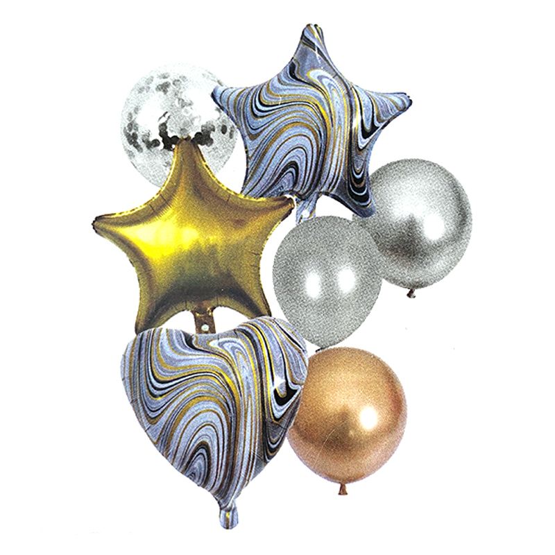 GENERICO - SET GLOBO METALICO NEGRA CREMA X1 SET
