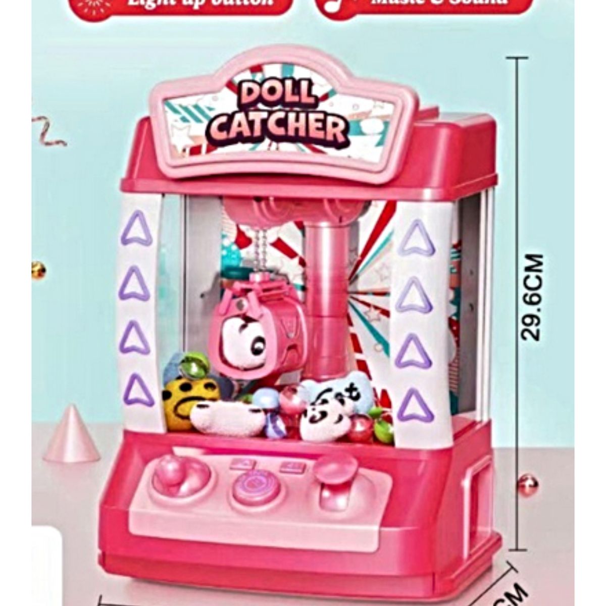 GENERICO - MINI MAQUINA ATRAPA PELUCHES COLOR ROSADA
