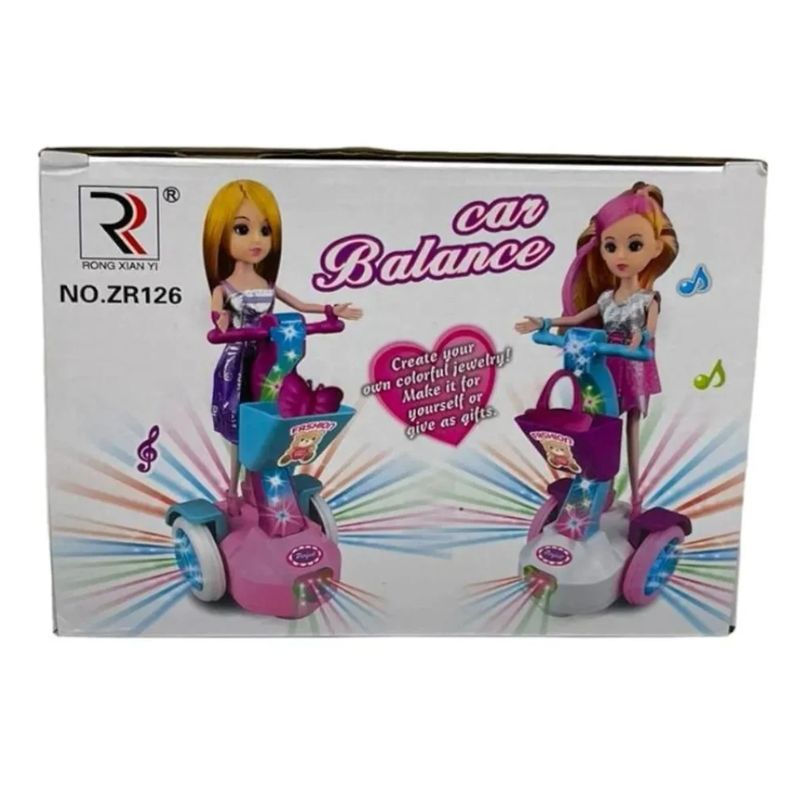 GENERICO - Muñeca Scooter Monopatín Giro 360 Luces y Sonido