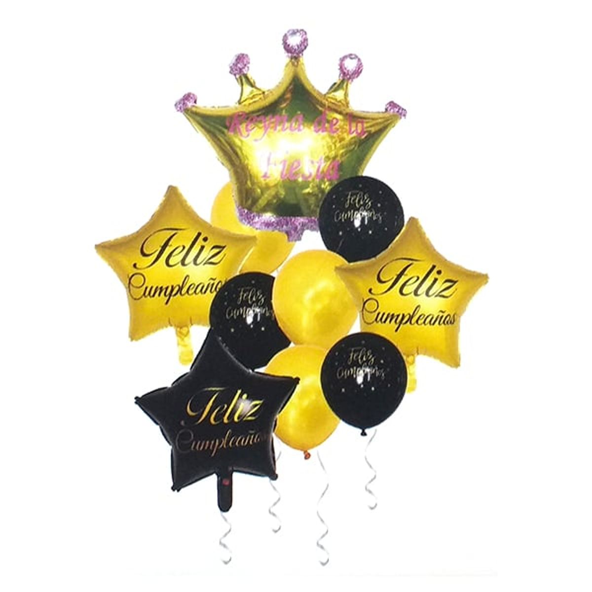 GENERICO - SET GLOBO METALICO REINA DE LA FIESTA X 1 SET