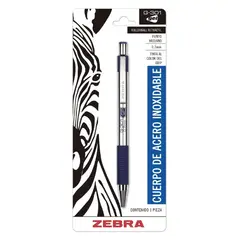 ZEBRA - Boligrafo De Gel Retractil Aluminio Rollerball 0.7 mm