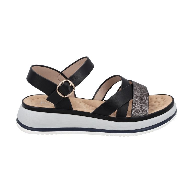 Sandalia Mujer Negro Plataforma Laura