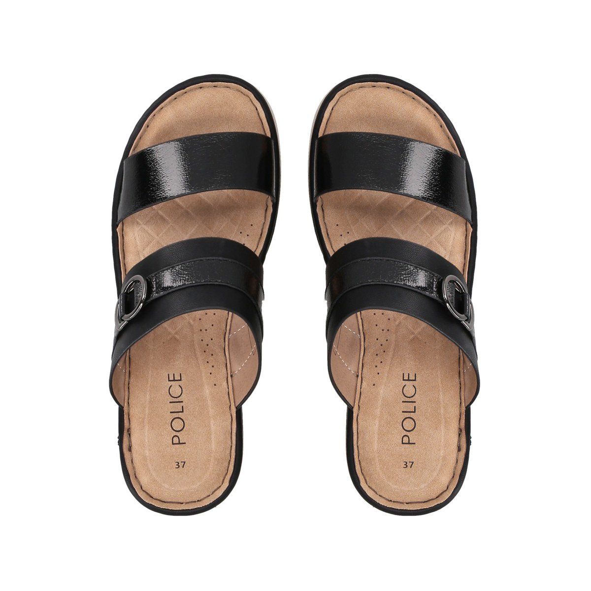 POLICE - Sandalia Mujer Negro Plataforma Antonela Police