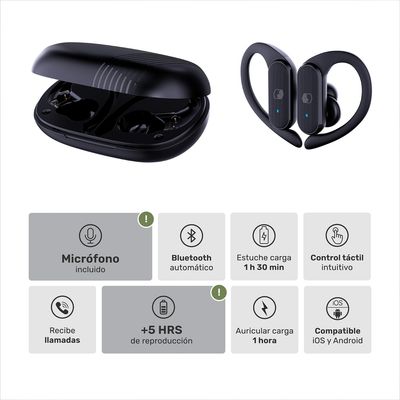 Imagen 2 del producto Audifonos Inalámbricos Bluetooth Deportivos FitBuds Negro