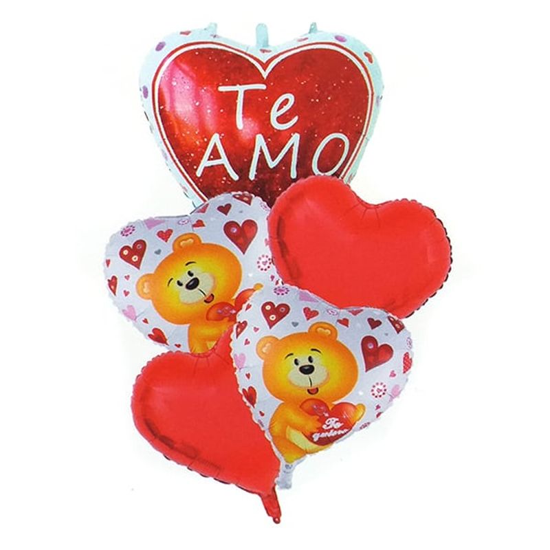 GENERICO - SET GLOBO METALICO TE AMO OSITO X 1 SET