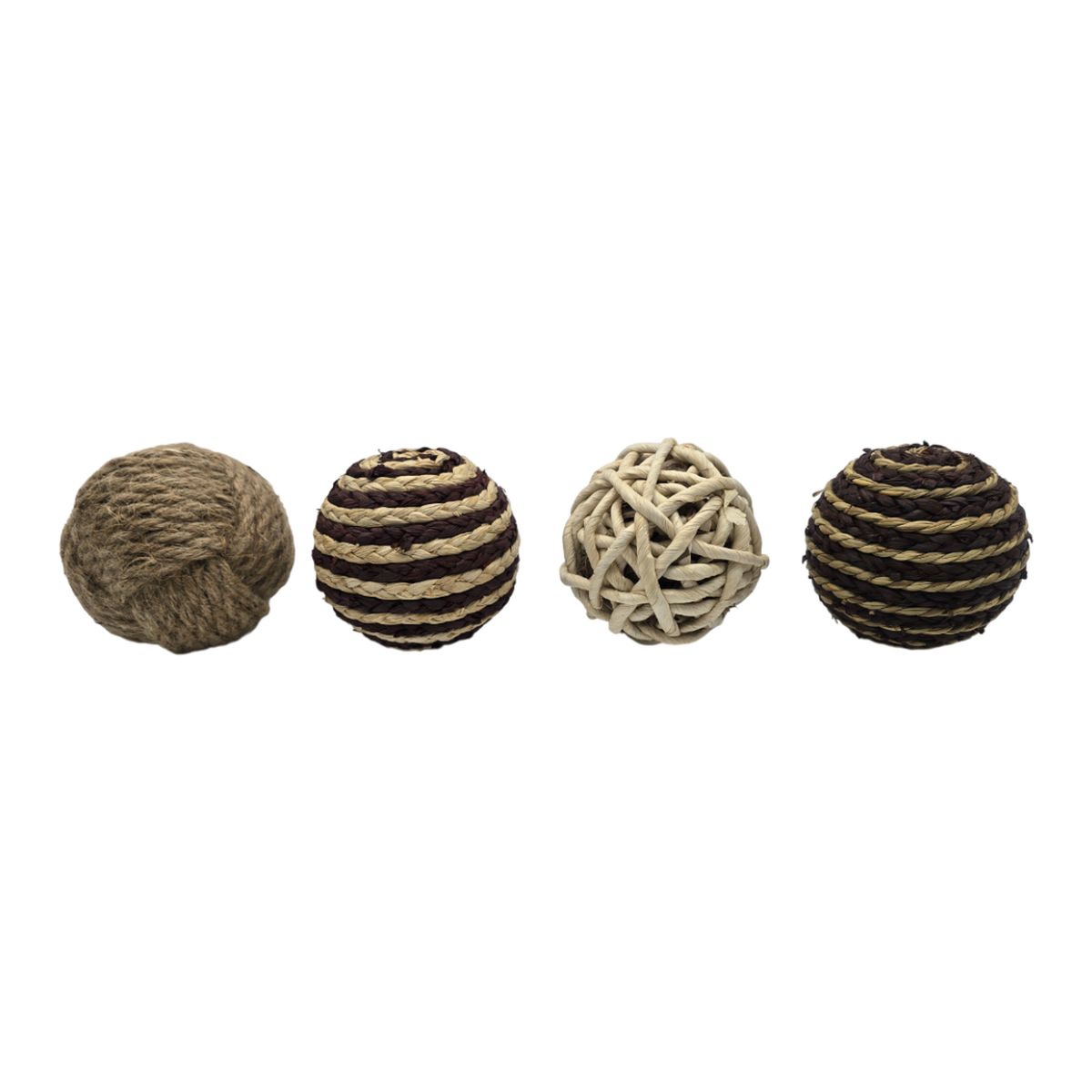 GENERICO - Set 2 Esferas De Fibra Cuerda Para Decoracion Pelota Marron