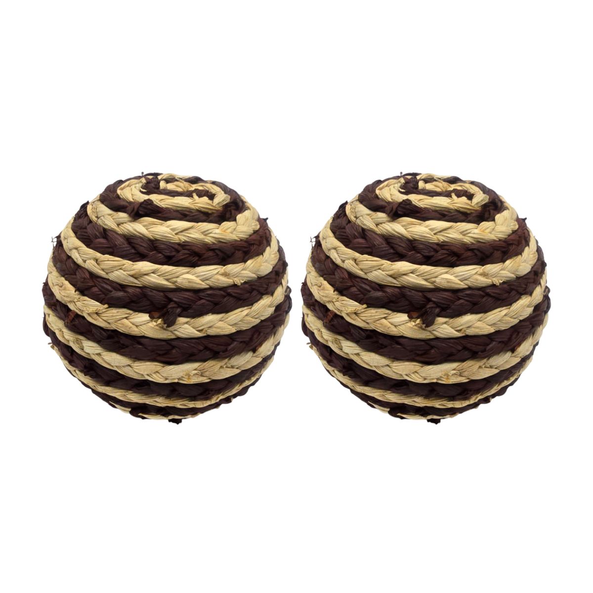 GENERICO - Set 2 Esferas De Yute Cuerda Para Decoracion Pelota Beige