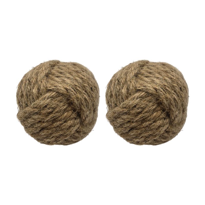 GENERICO - Set 2 Esferas De Yute Cuerda Para Decoracion Pelota De Yute