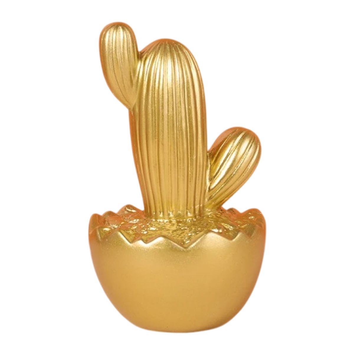 GENERICO - Adorno Cactus De Resina Dorado Decoracion Mesa Oficina D3