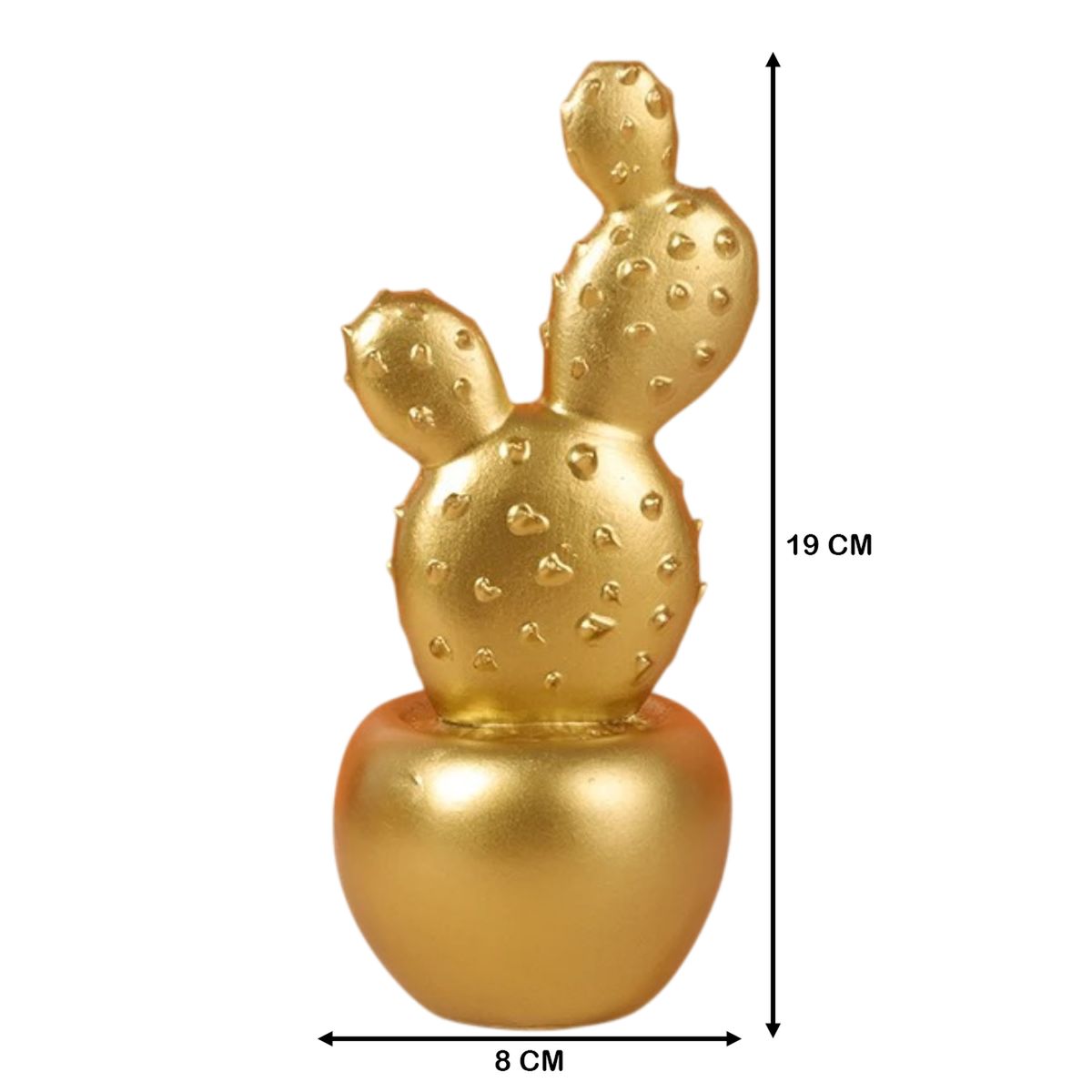 GENERICO - Adorno Cactus De Resina Dorado Decoracion Mesa Oficina D1