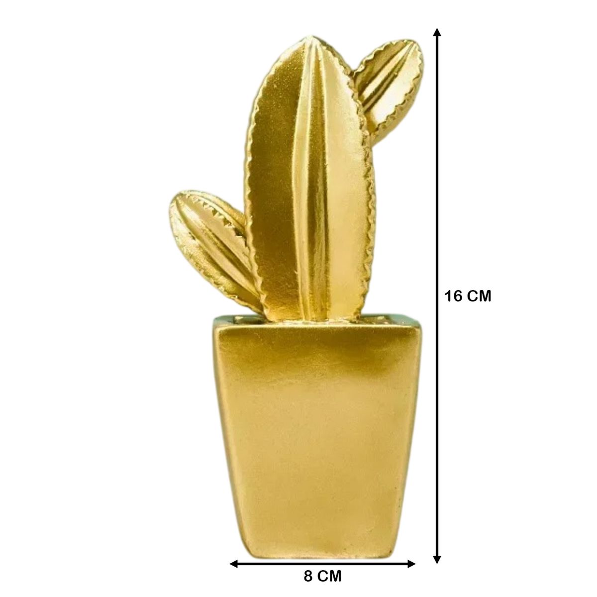 GENERICO - Adorno Cactus De Resina Dorado Decoracion Mesa Oficina D2
