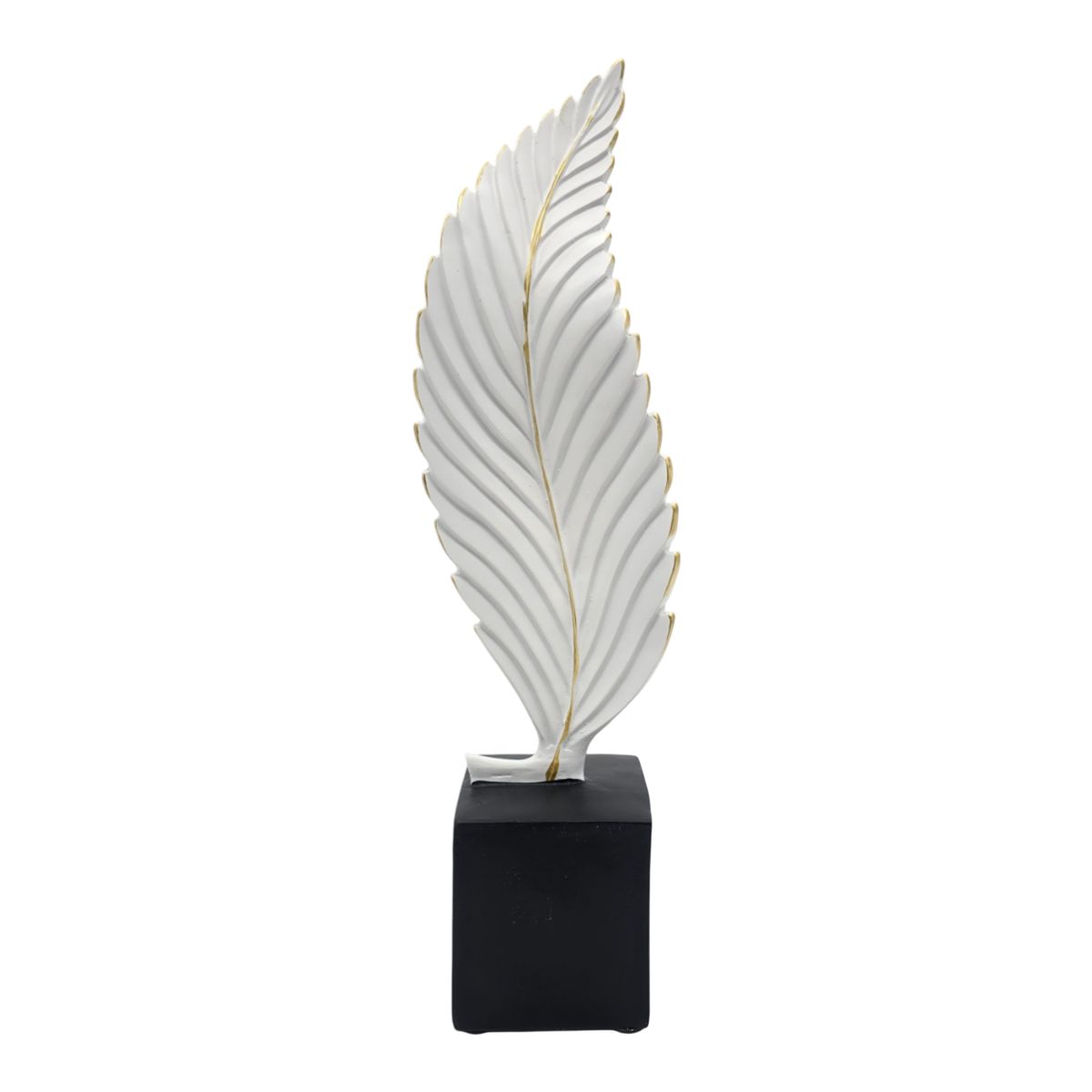 GENERICO - Figura Adorno De Hoja Blanca Decorativa En Resina Moderna S
