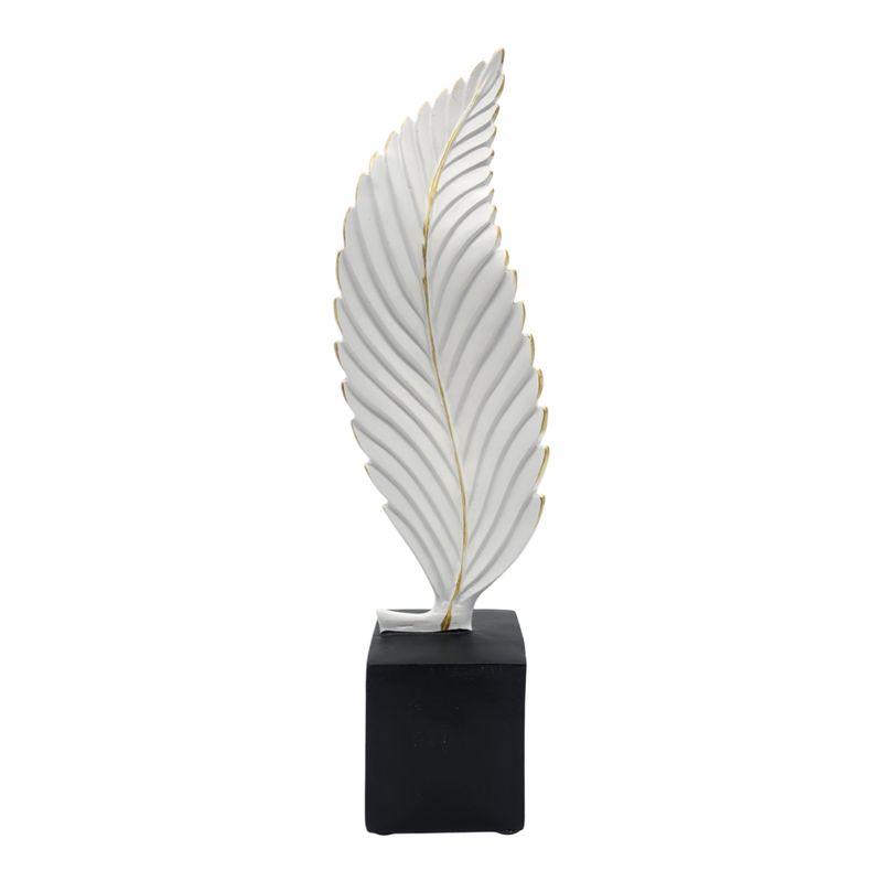 GENERICO - Figura Adorno De Hoja Blanca Decorativa En Resina Moderna S