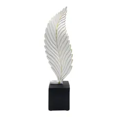 GENERICO - Figura Adorno De Hoja Blanca Decorativa En Resina Moderna S