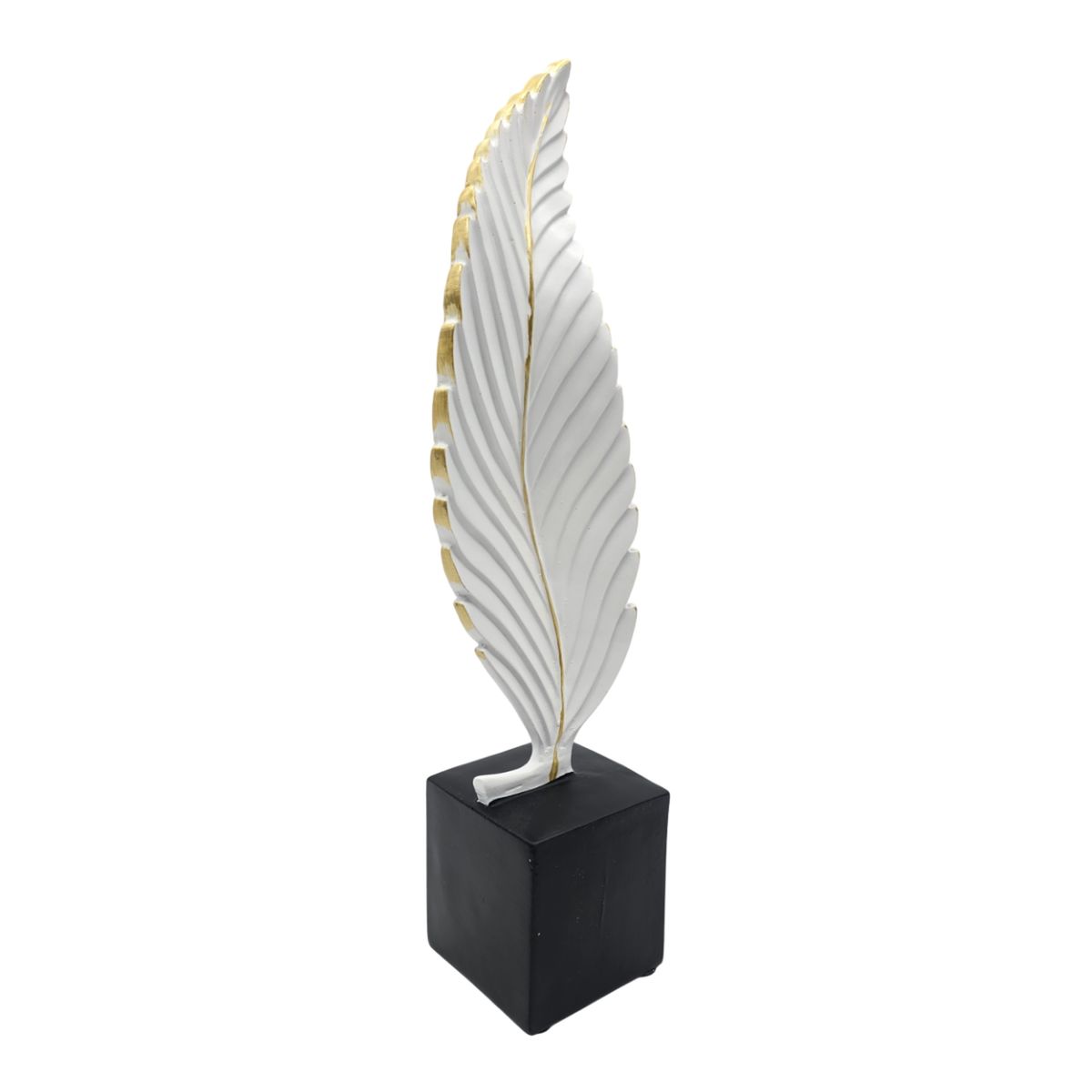GENERICO - Figura Adorno De Hoja Blanca Decorativa En Resina Moderna S