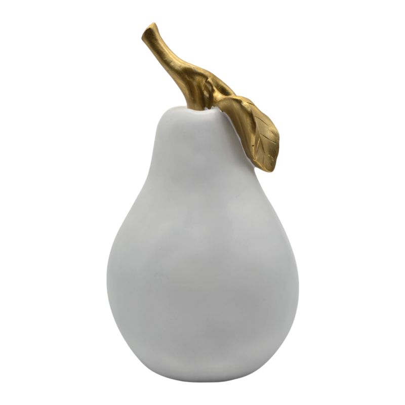 GENERICO - Figura Adorno De Pera Blanca Decorativa En Resina Moderna