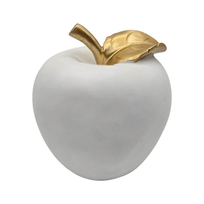 GENERICO - Figura Adorno De Manzana Blanca Decorativa En Resina Moderna