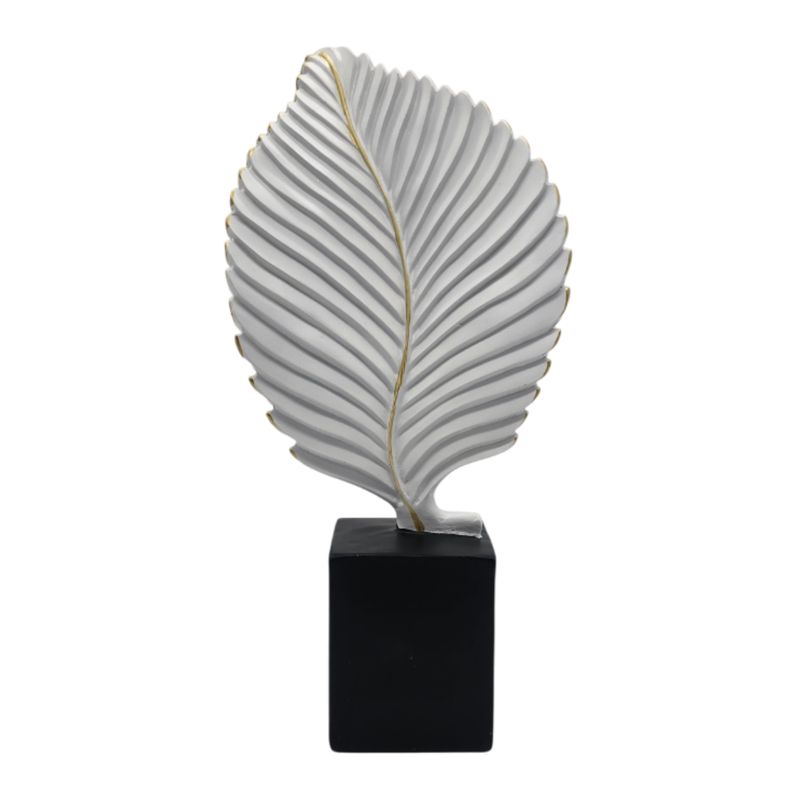 GENERICO - Figura Adorno De Hoja Blanca Decorativa En Resina Moderna M