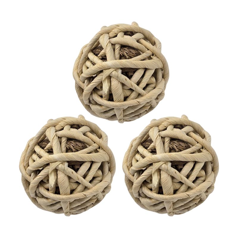 GENERICO - Set 3 Esferas De Fibra Cuerda Para Decoracion Pelota Marron