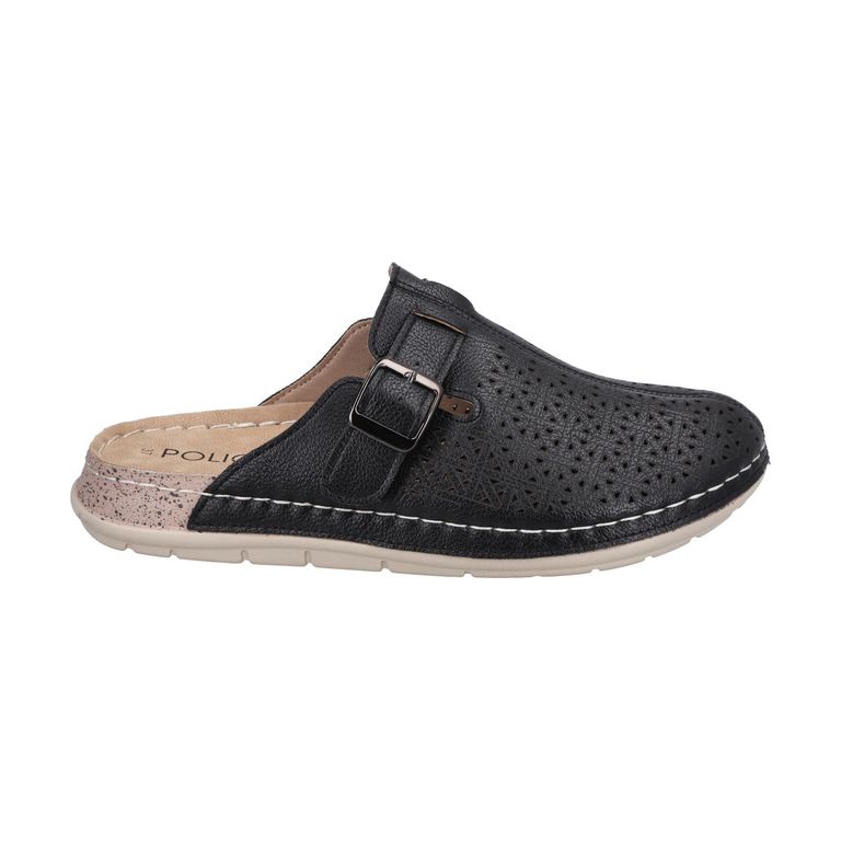 Zueco Mujer Negro/Camel Marina