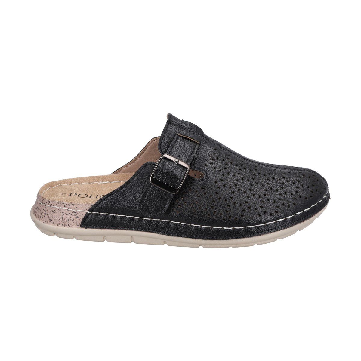POLICE - Zueco Mujer Negro/Camel Marina Police
