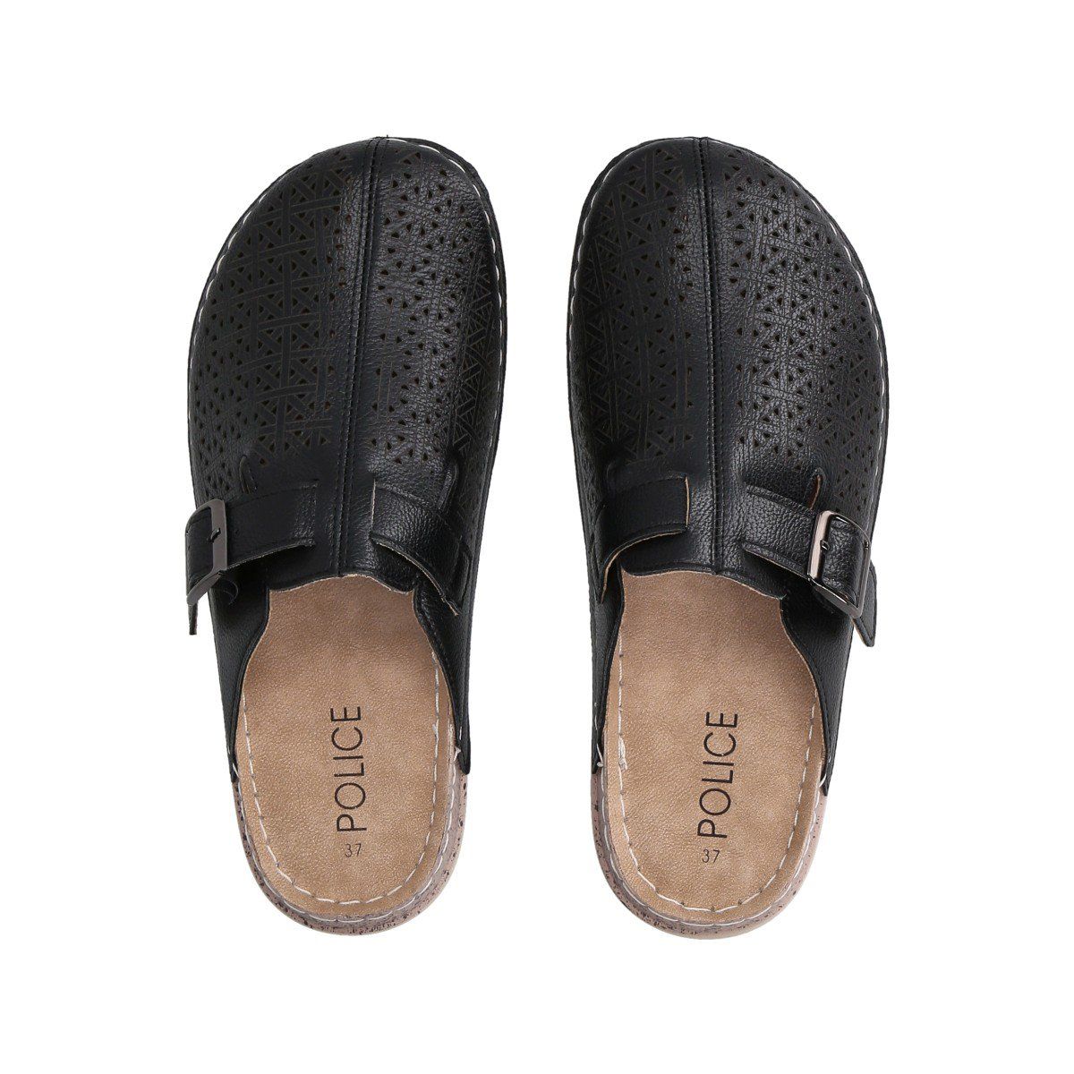 POLICE - Zueco Mujer Negro/Camel Marina Police