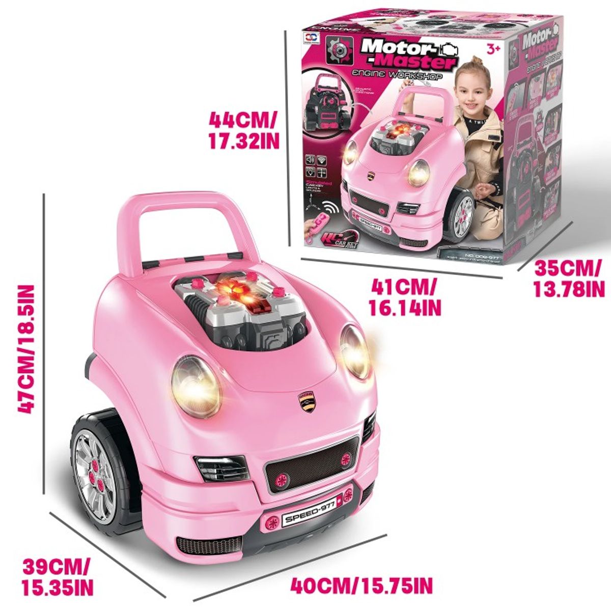 OEM - Taller Mecanico 61 piesas Simulador Rosado