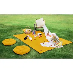 ANGELES DEL HOGAR - Manta Picnic Algodon 150 cm x 200 cm Amarillo