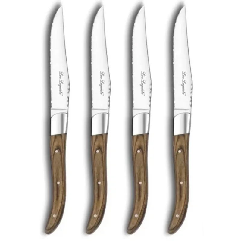 LOU LAGUIOLE - SET 4 CUCHILLOS CARNE LOUIS NOYER LAGUIOLE, CAJA MADERA