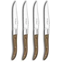LOU LAGUIOLE - SET 4 CUCHILLOS CARNE LOUIS NOYER LAGUIOLE, CAJA MADERA