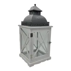 GENERICO - Farol Calentador De Vela Costero De Madera Blanca Vintage S