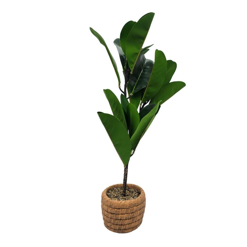 GENERICO - Planta Artificial Macetero De Cemento Naranjo Hojas Verdes