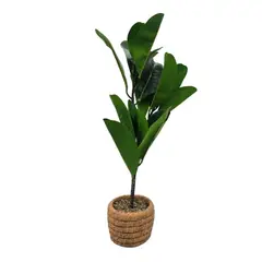 GENERICO - Planta Artificial Macetero De Cemento Naranjo Hojas Verdes